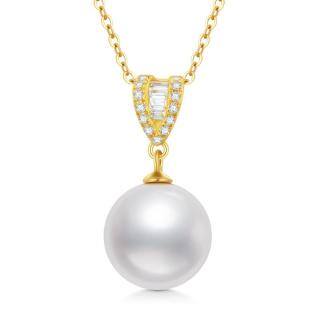 14K Gold Pearl Pendant Necklace-3