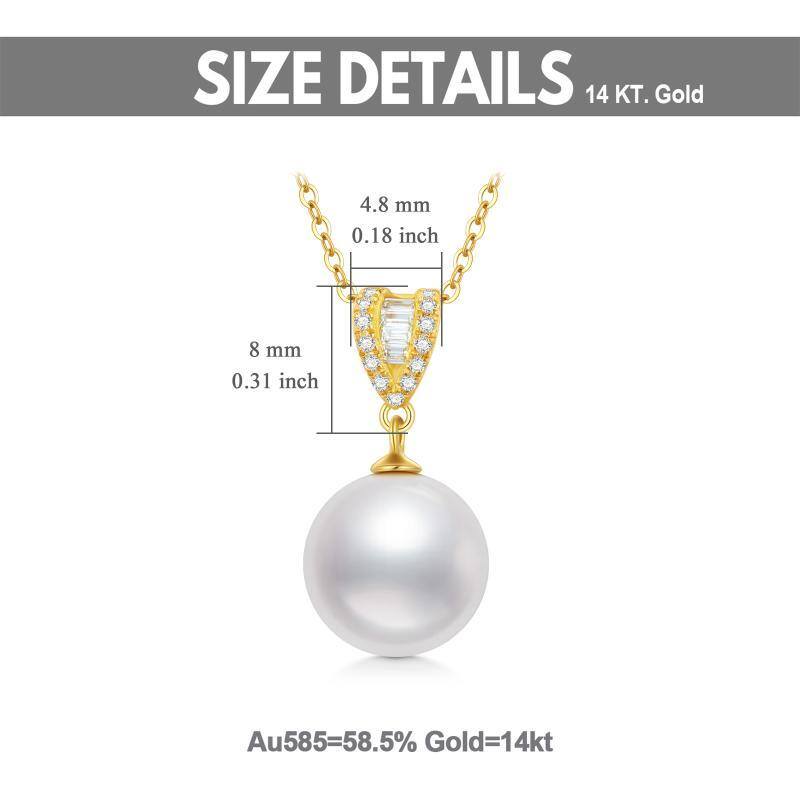 10K Gold Pearl Pendant Necklace-5