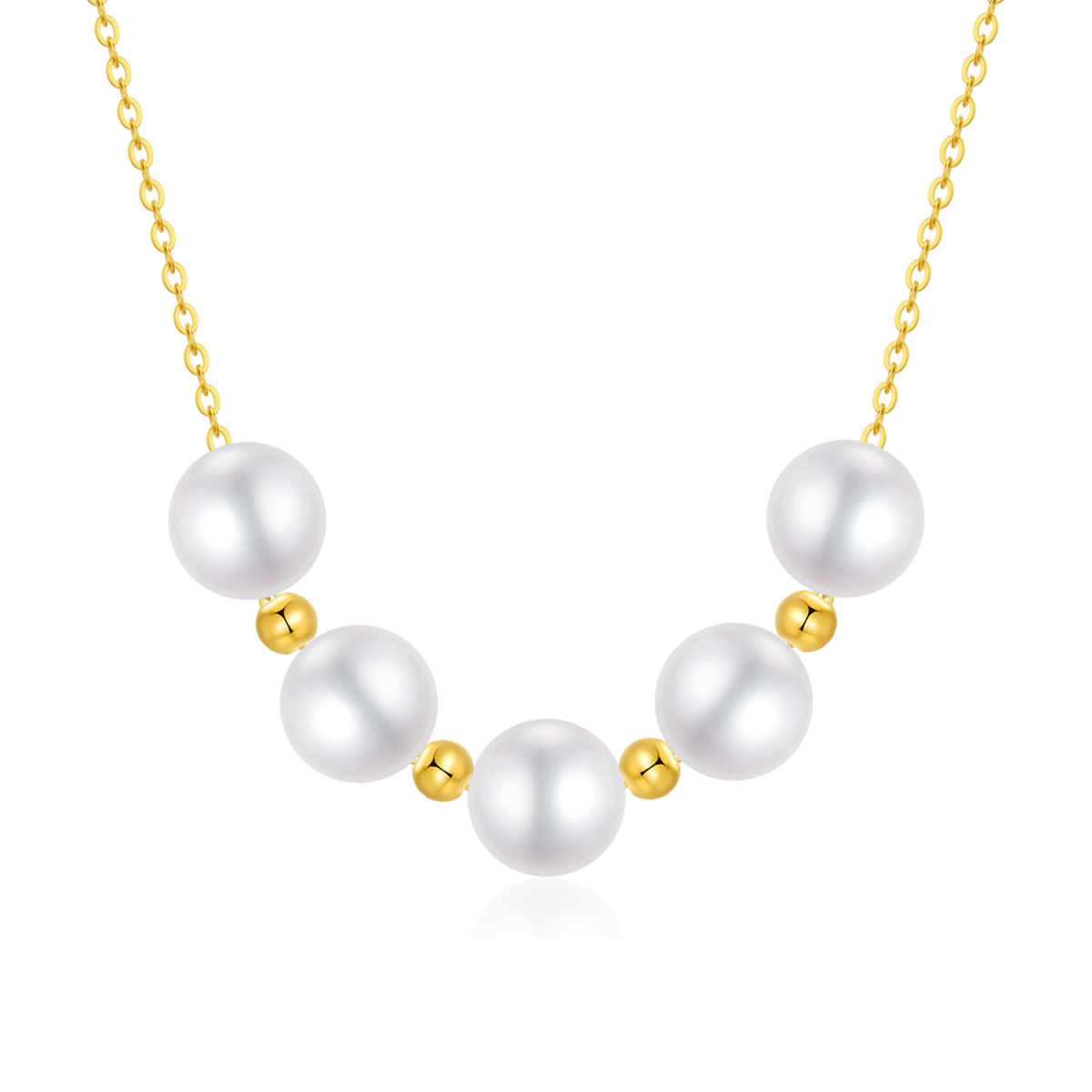 18K Gold Pearl Pendant Necklace-1