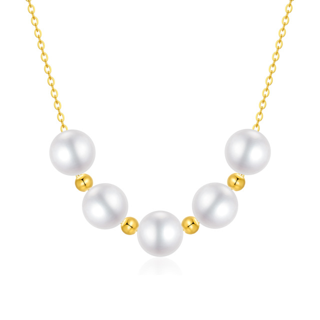 14K Gold Pearl Pendant Necklace-1