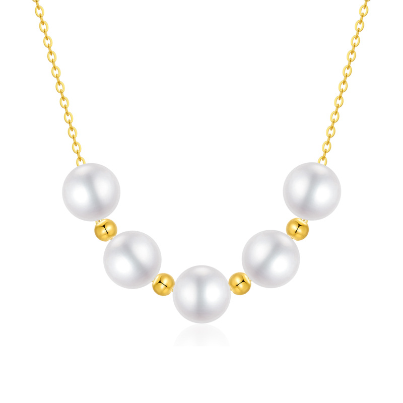 10K Gold Pearl Pendant Necklace-3