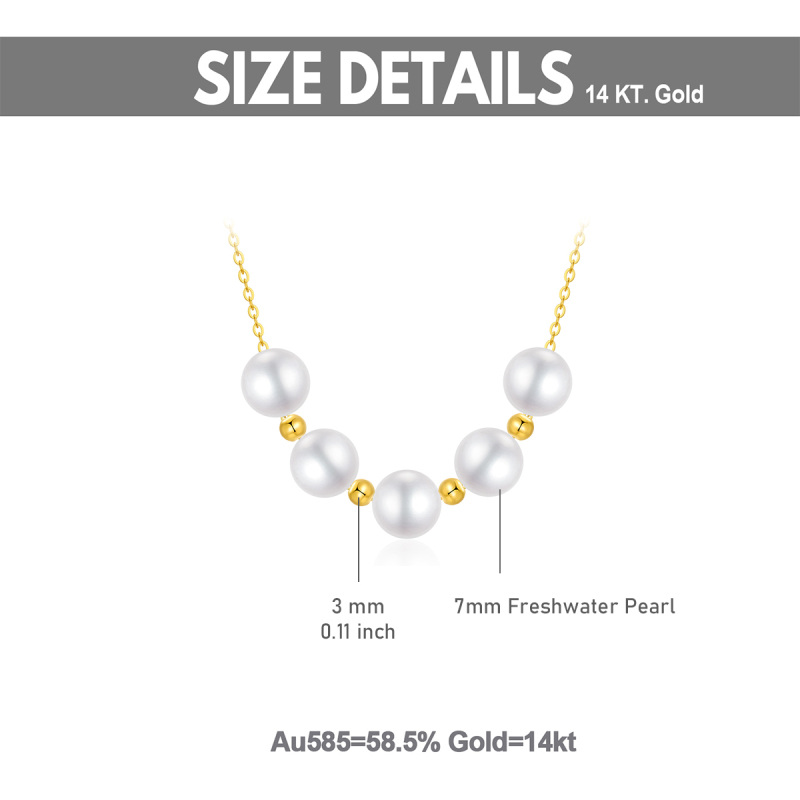 10K Gold Pearl Pendant Necklace-6