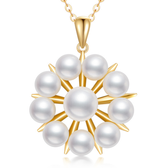 14K Gold Pearl Pendant Necklace-1