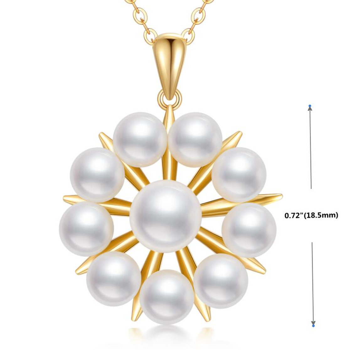 10K Gold Pearl Pendant Necklace-6