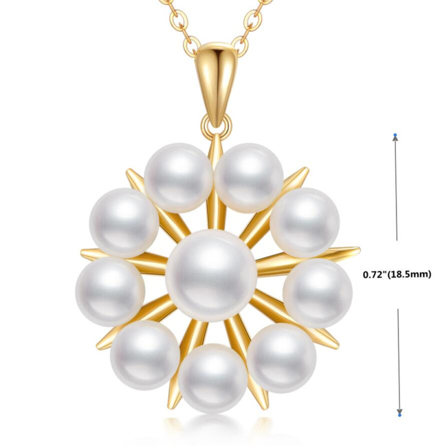 10K Gold Pearl Pendant Necklace-6