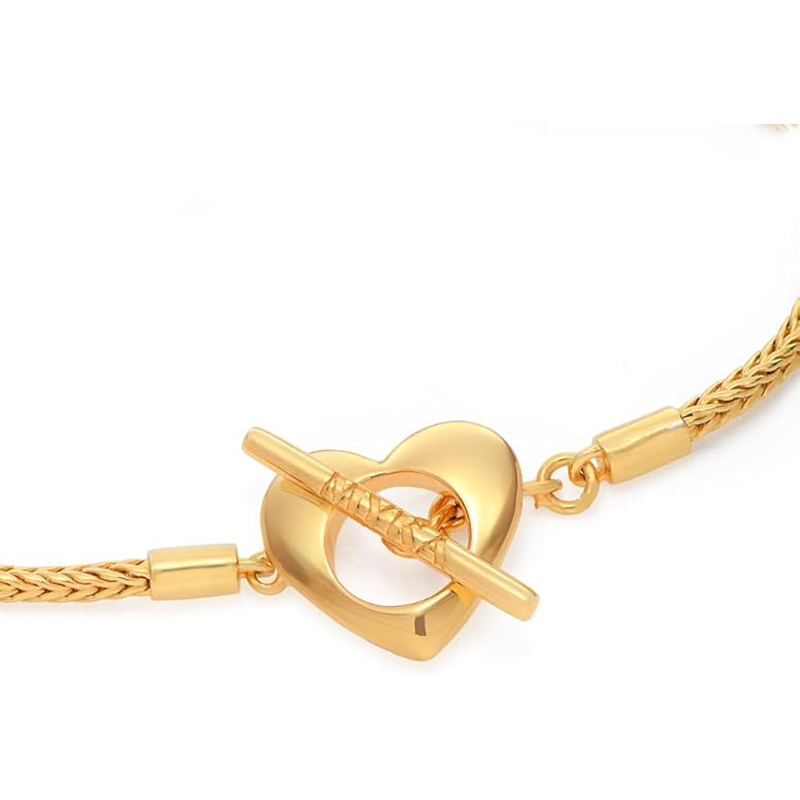 Pulsera con colgante grabado personalizado de perla en oro de 14 quilates para mujer-3