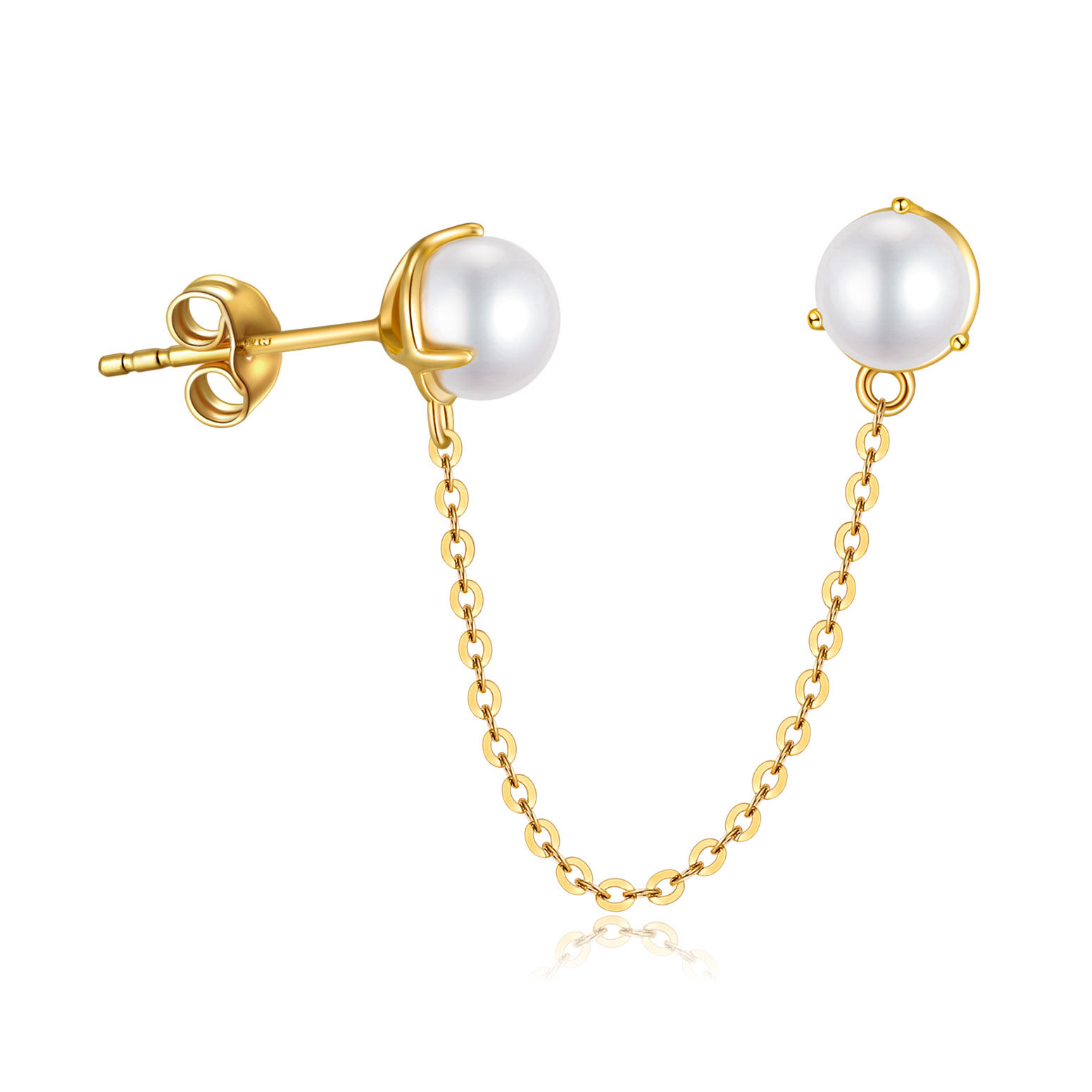 14K Gold Pearl Roun… - image