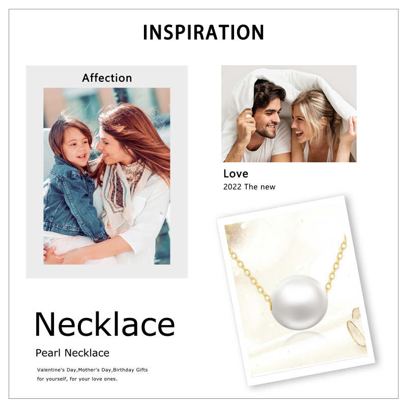 14K Gold Pearl Spherical Pendant Necklace-5