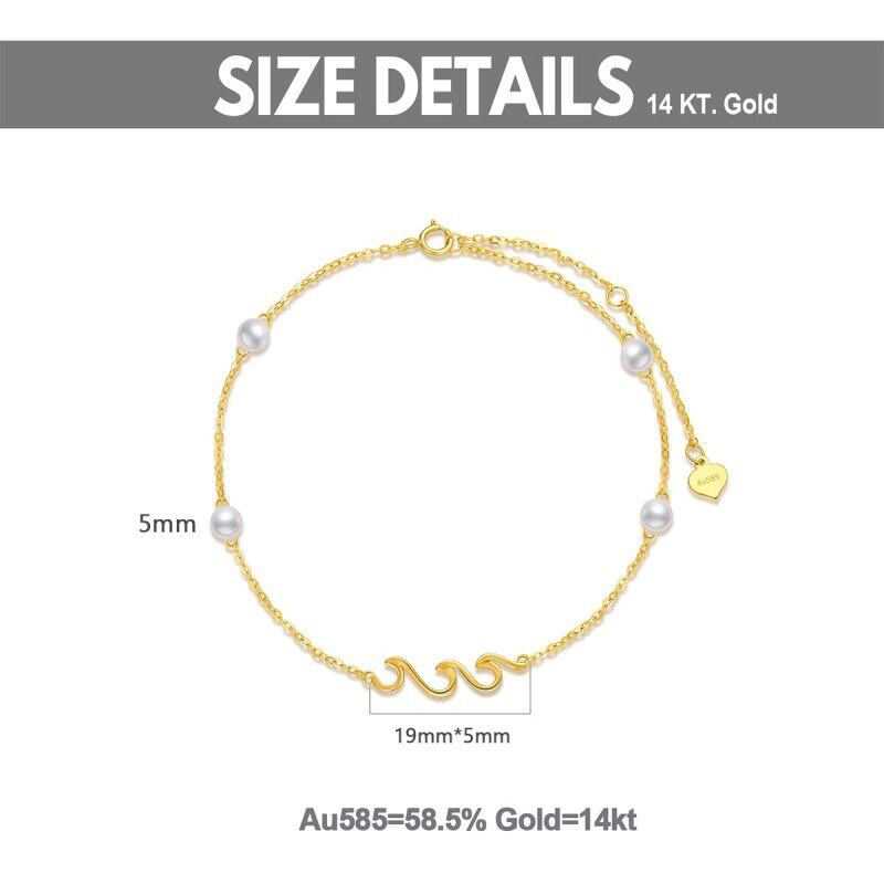 Pulsera con dije de perlas en oro blanco de 10 quilates-5