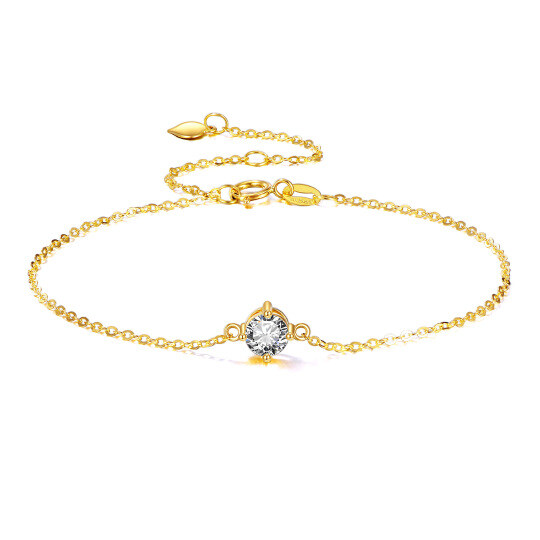 14K Gold Cubic Zirconia Pendant Bracelet