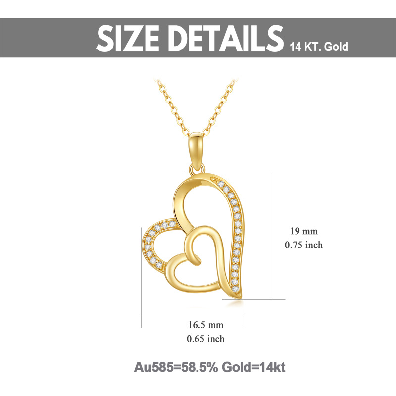 10K Gold Cubic Zirconia Pendant Necklace-5