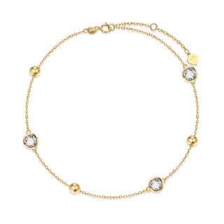 10K Gold Personalized Birthstone Bead Bracelet for Women-11