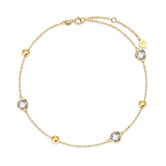 14K Gold Personalized Birthstone Bead Bracelet for Women