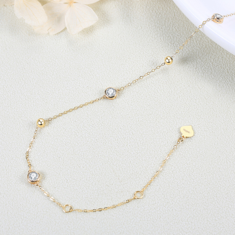 سوار من الذهب الأبيض عيار 10 قيراط مرصع بالزركونيا المكعبة وأحجار الميلاد الشخصية-4