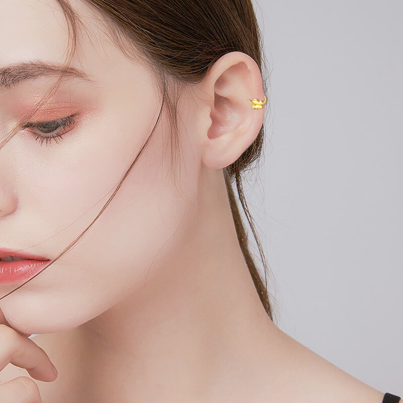 Anello al naso a farfalla in oro 10K con zirconi cubici e pietra portafortuna personalizzata-3