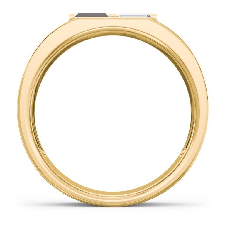 10K Gold Personalised Birthstone Engraving Ring For Men-4