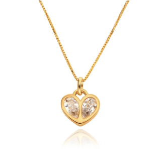 Gold Vermeil Personalized Birthstone Heart Necklace for Women-4