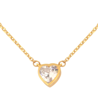 14K Gold Cubic Zirconia Personalized Birthstone & Heart Pendant Necklace-6