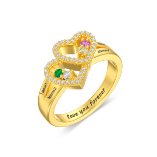 Gold Vermeil Personalized Birthstone Name Birthstone Ring-1