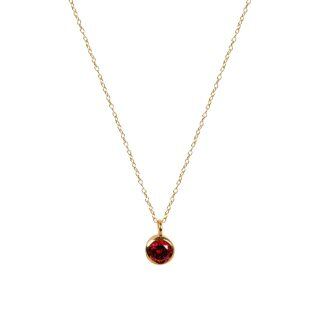 10K Gold Cubic Zirconia Personalized Birthstone Pendant Necklace-24