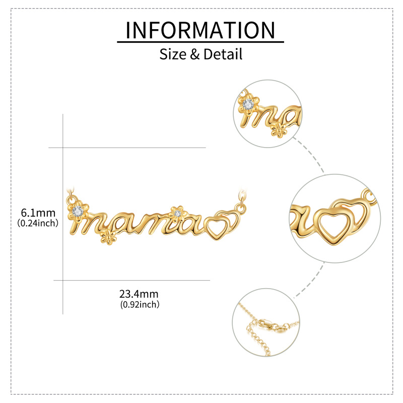 10K White Gold Cubic Zirconia & Personalized Classic Name Daisy Pendant Necklace-5