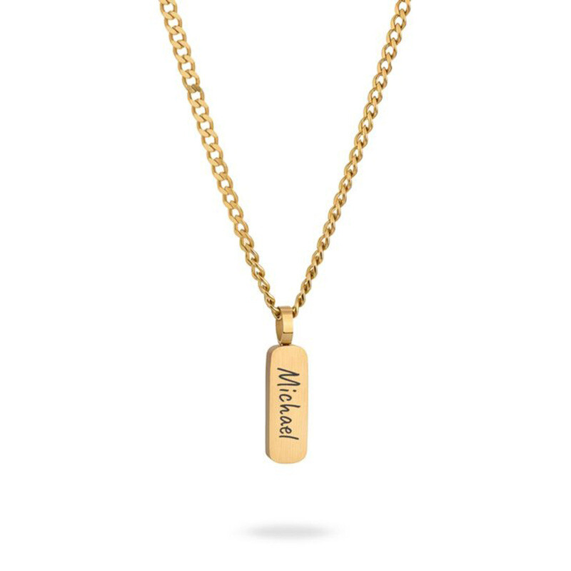 14K-Gold personalisierter klassischer Namensanhänger-Halskette-1