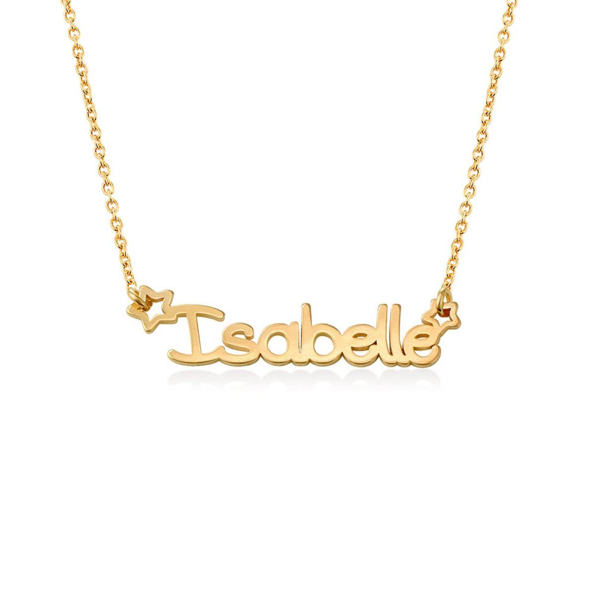 14K Gold & Personalized Classic Name Star Pendant Necklace-1