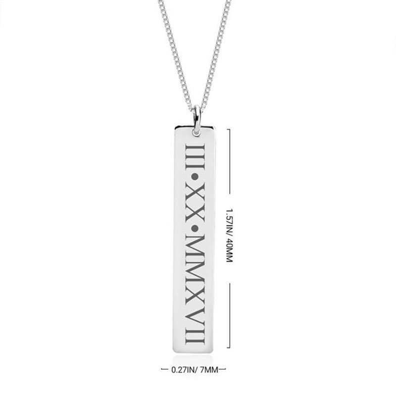 Collier de Barre en Or 14K avec Gravure Personnalisée-4