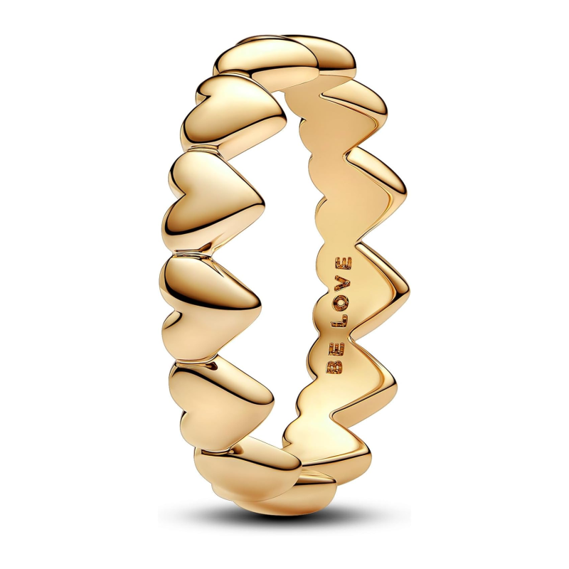 Anillo de oro vermeil con grabado personalizado en forma de corazón para mujer-2