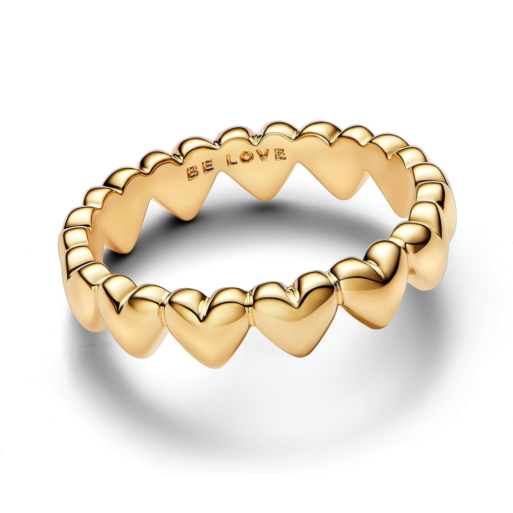 Anel de coração com gravura personalizada em ouro vermeil com coração para mulheres-2