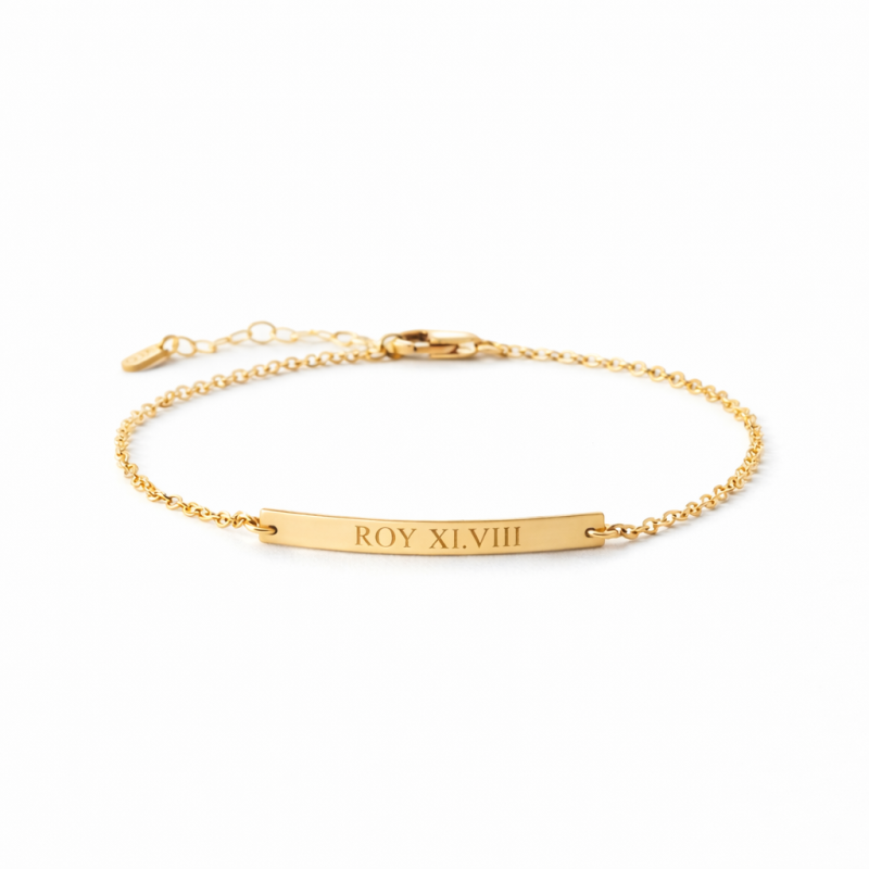 14K-Gold-Identifikationsarmband mit personalisierter Gravur-1