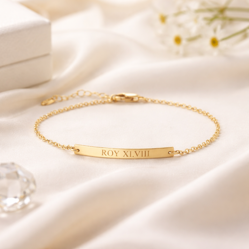 14K-Gold-Identifikationsarmband mit personalisierter Gravur-2