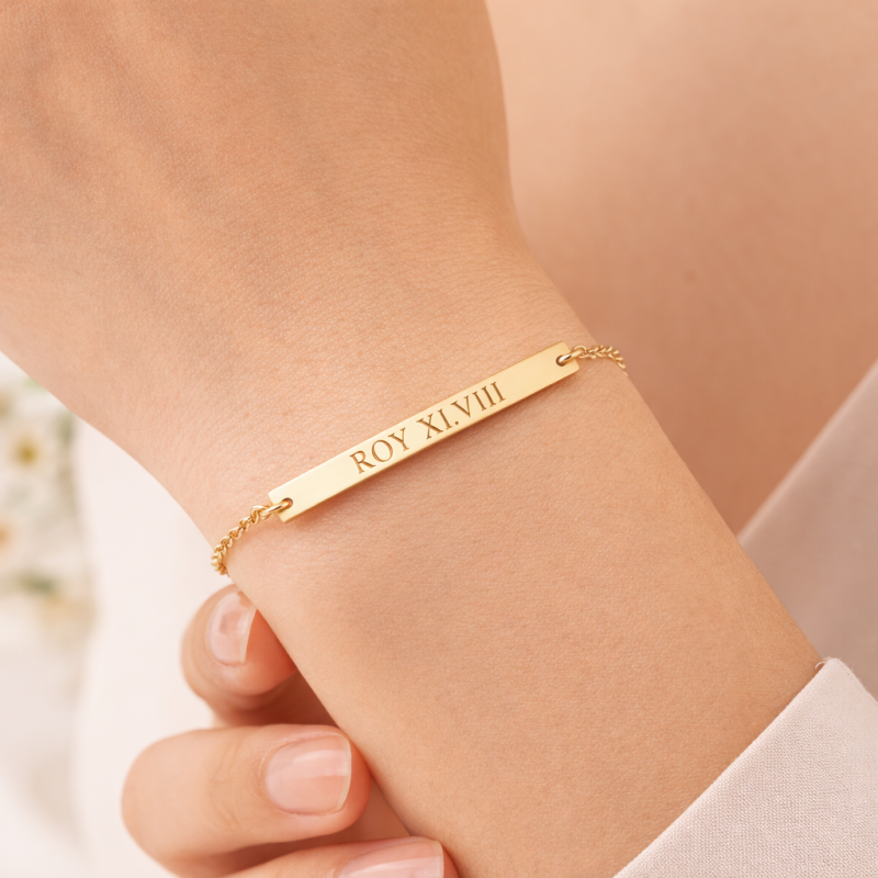 14K-Gold-Identifikationsarmband mit personalisierter Gravur-3