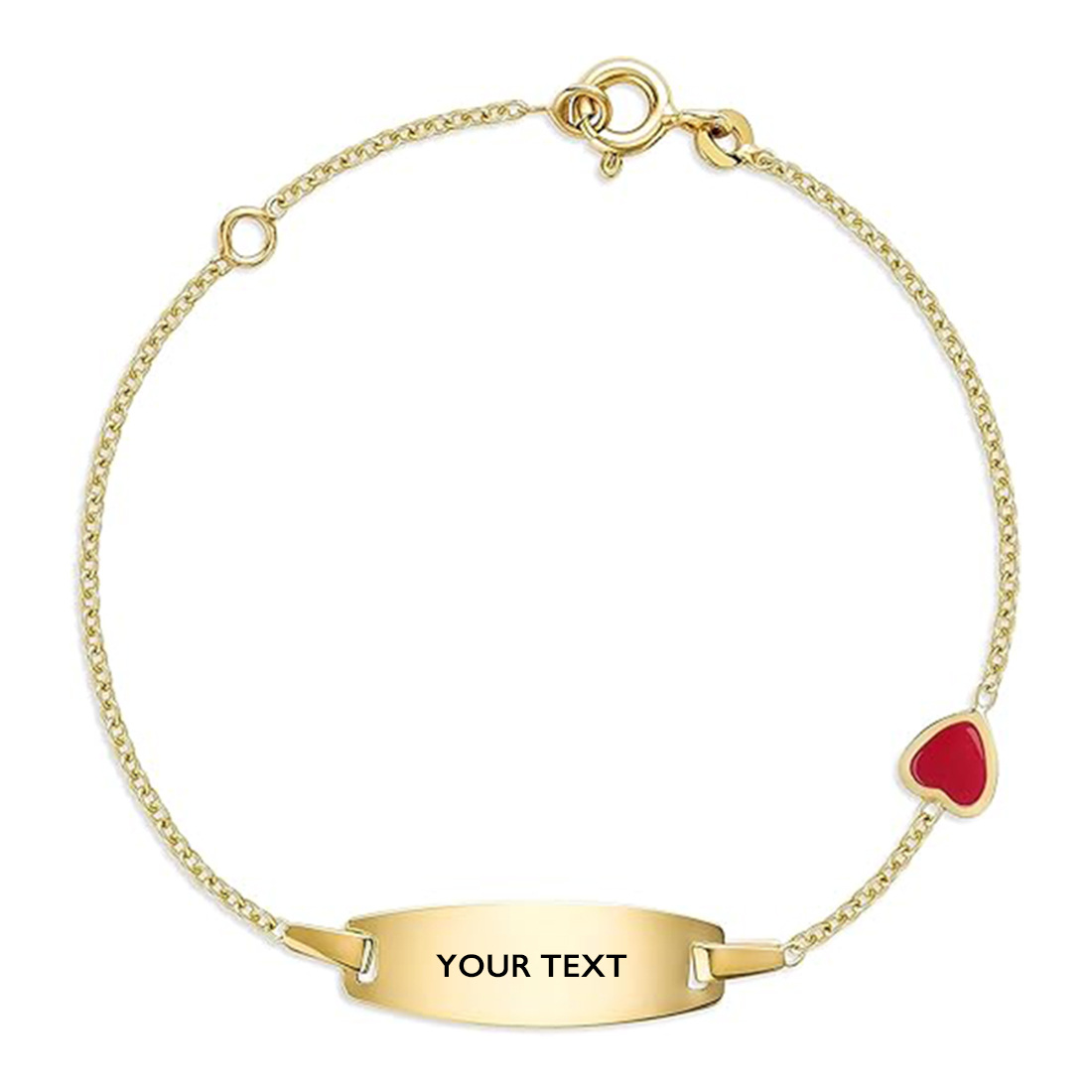 Pulseira de identificação com gravação personalizada em ouro 18K para mulheres-1