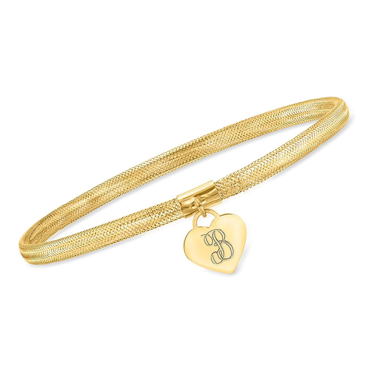 Bracciale con ciondolo con incisione personalizzata in oro 14K per donna-1