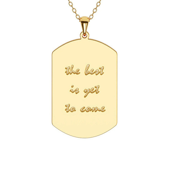 Collar con colgante de oro de 14 quilates con grabado personalizado para hombres