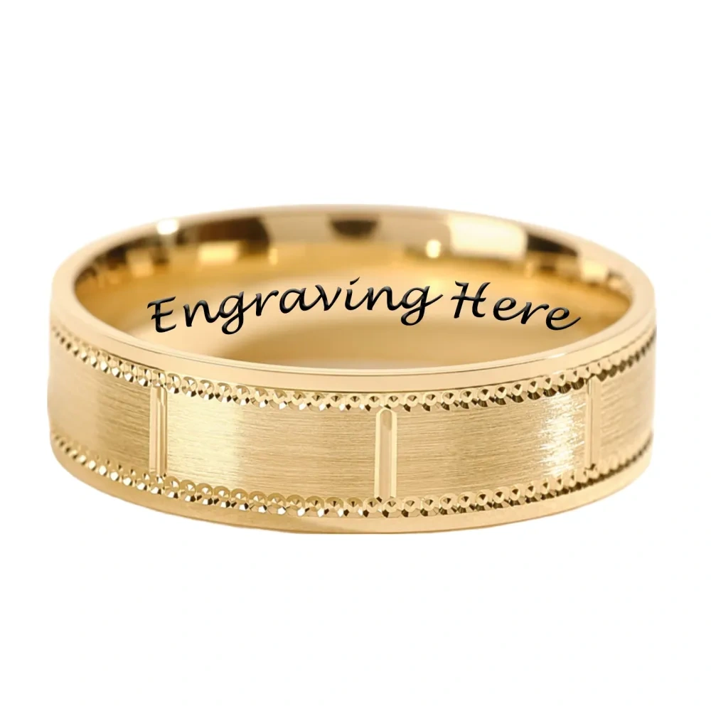 Anel de ouro 10K com gravação personalizada para homem-1