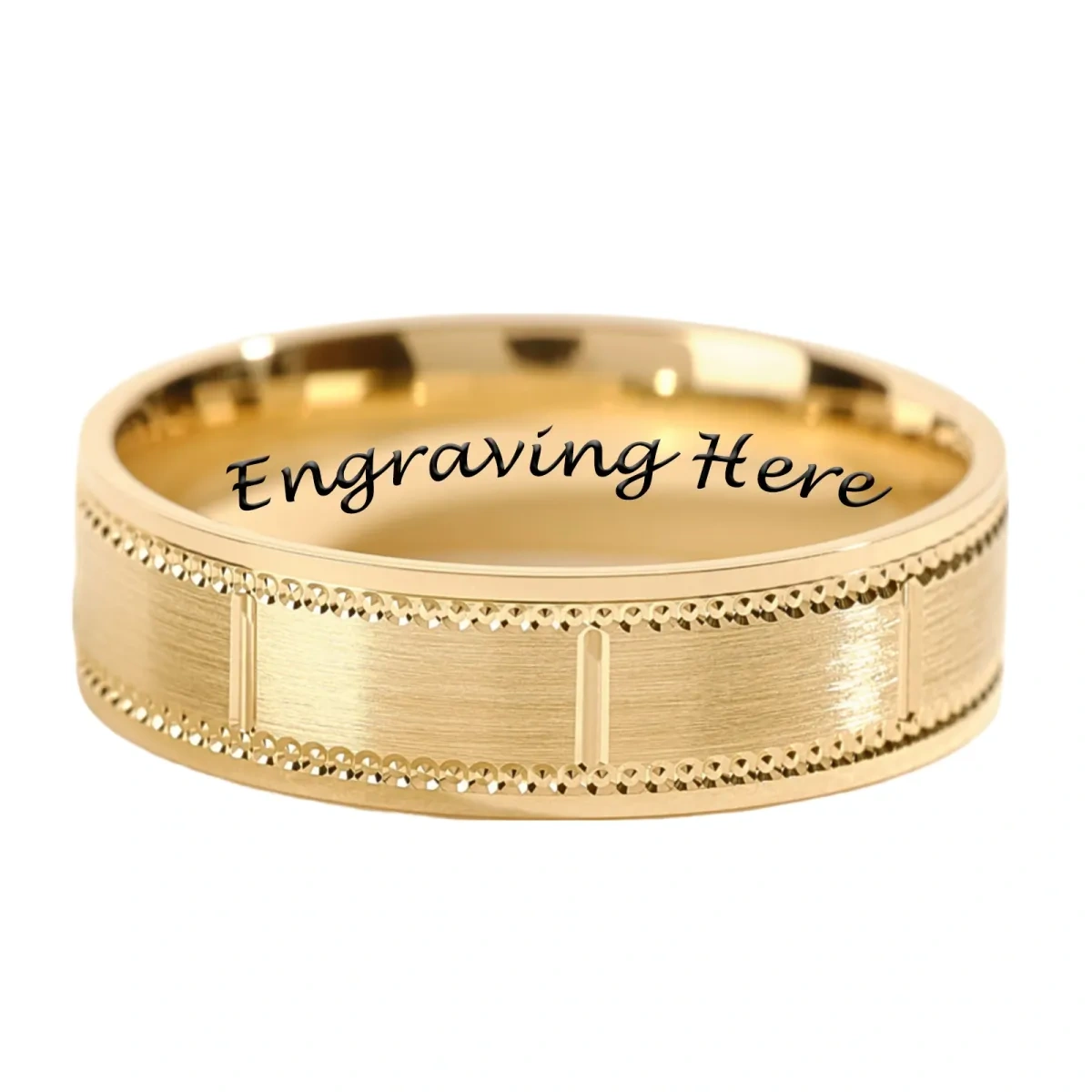 18K Gold Personalized Engraving Ring for Men-1