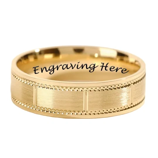 10K Gold Personalized Engraving Ring for Men