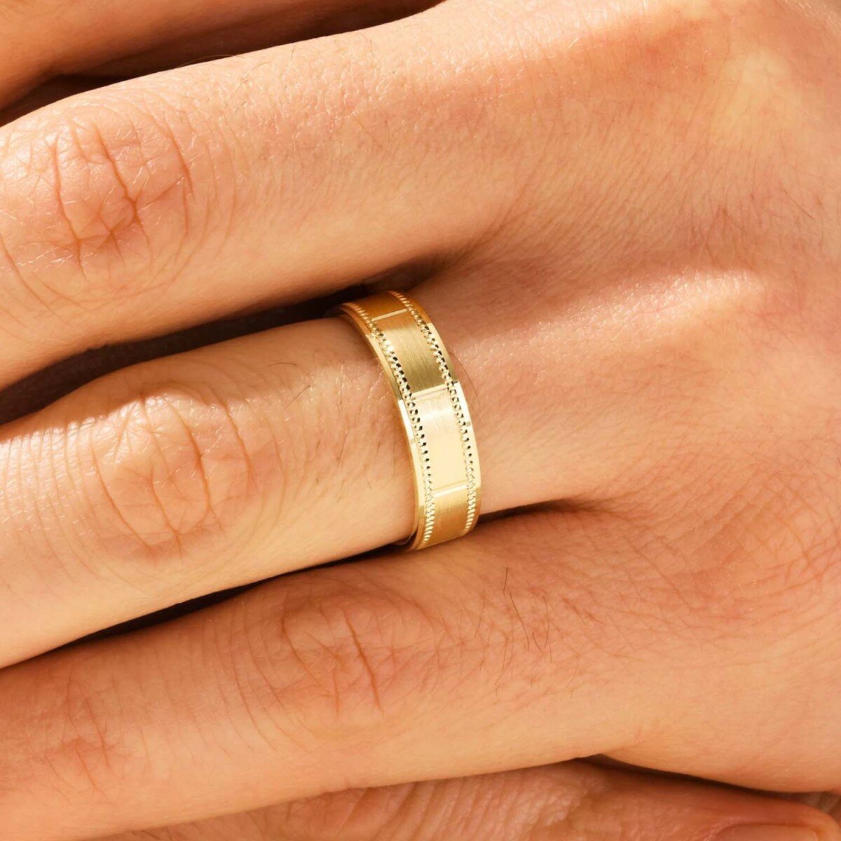 14K Gold Personalisierte Gravur Ring für Männer-2