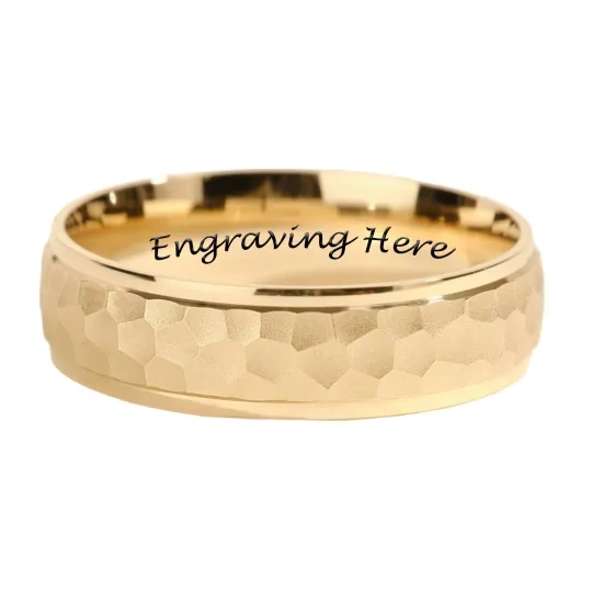 10K Gold Personalized Engraving Ring