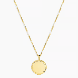 10K Gold Personalized Engraving Round Coin Necklace-2