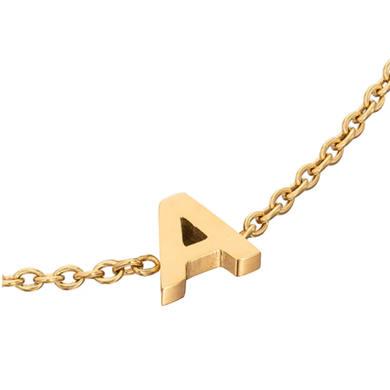 18K Gold Personalized Initial Charm Bracelet for Women-3