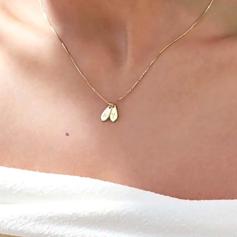 Pendentifs breloques en or 18K personnalisés avec lettre initiale et forme de goutte, disponibles avec les lettres de A à Z-2