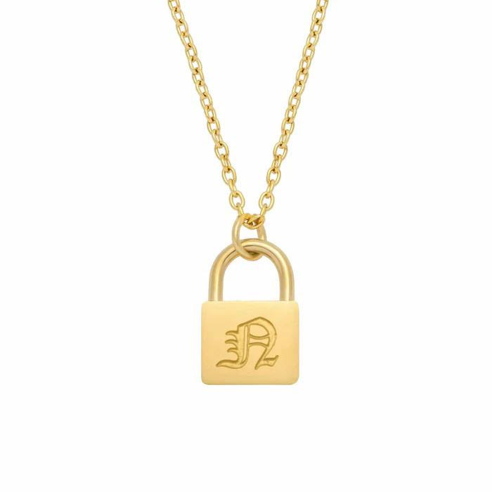 Collier avec fermoir à initiale personnalisé en or 10 carats-1