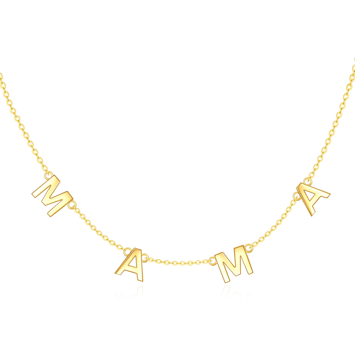 10K Gold Personalized Initial Letter Metal Choker Necklace-1