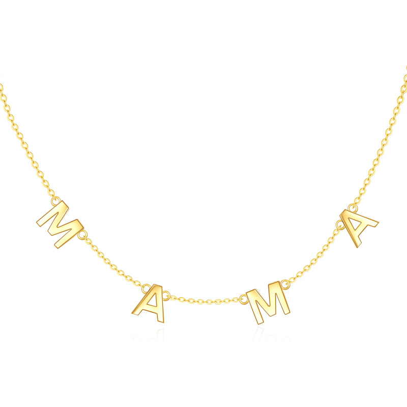 14K Gold personalisierte Anfangsbuchstaben Metall Choker Halskette