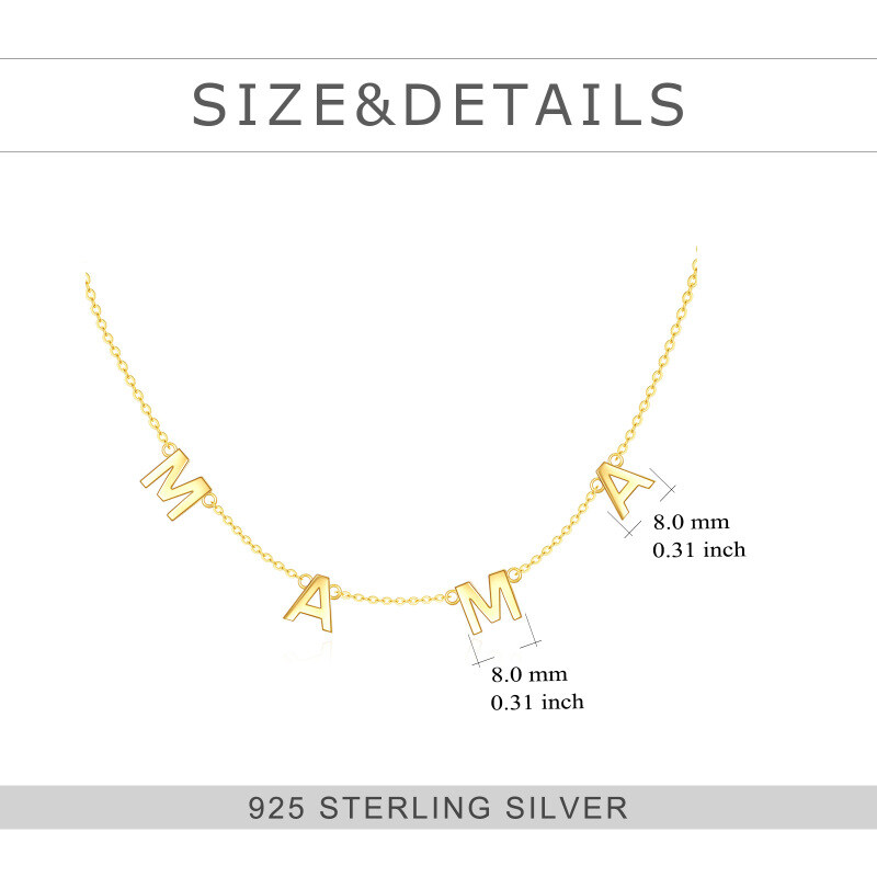 Collana girocollo in metallo con lettera iniziale personalizzata in oro 14 carati-6