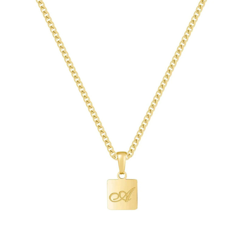 Collier personnalisé avec initiale en or 18 carats-1