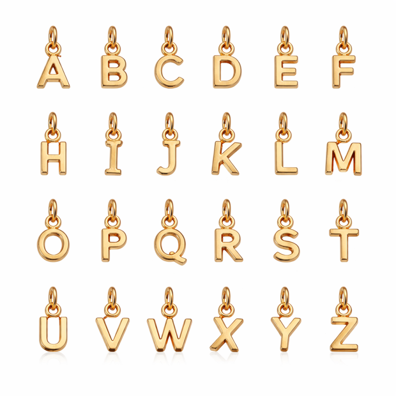 Colliers pendentifs en or 10K personnalisés avec initiale de A à Y-3